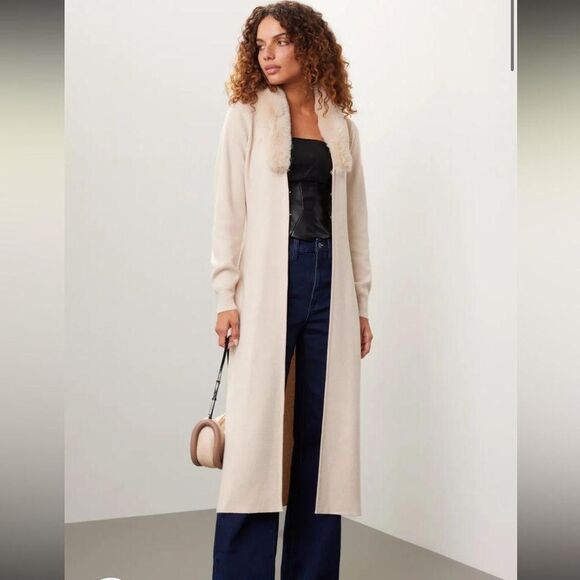 ASHLEY PARK Sweaters - ASHLEY PARK x RTR Long Faux Fur Cardigan